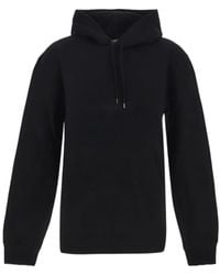 Saint Laurent - Logo Embroidered Drawstring Hoodie - Lyst