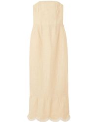 Posse - Essie Fringed Linen Maxi Dress - Lyst