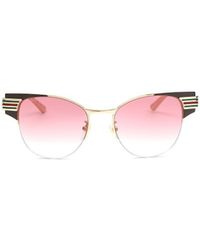 Gucci - Cat's Eye Embossed Logo Sunglasses - Lyst