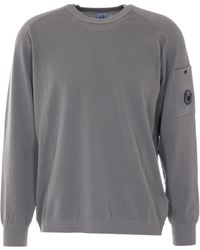 C.P. Company - Lens Detailed Crewneck Sweater - Lyst