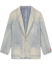 KENZO - Logo Patch Denim Jacket - Lyst