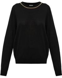 Paul Smith - Stripe-Trim Crew Neck Knitted Sweater - Lyst