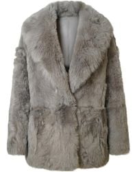 Blancha - Shearling Shawl-Lapel Jacket - Lyst
