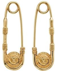 Versace - Head Motif Safety Pin-Detailed Earrings - Lyst