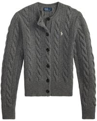 Polo Ralph Lauren - Logo Embroidered Crewneck Cardigan - Lyst