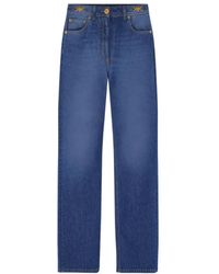 Versace - High-Waist Straight-Leg Jeans - Lyst