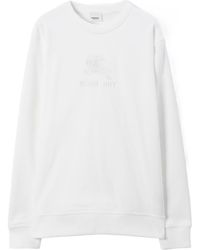Burberry - Logo Embroidered Crewneck Sweatshirt - Lyst