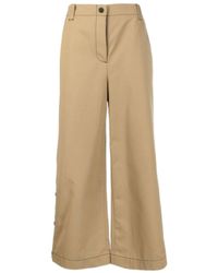 MSGM - High-Waisted Buttoned Cropped Trousers - Lyst