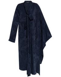 Balenciaga - Floral Print Tied-Neck Dress - Lyst
