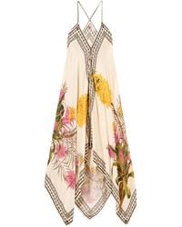 Blumarine - Long Prined Twill Dress - Lyst