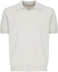 Brunello Cucinelli - Short-Sleeved Fine-Knitted Polo Shirt - Lyst