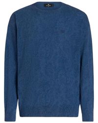 Etro - Logo-Embroidered Crewneck Knitted Jumper - Lyst