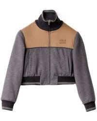 Miu Miu - Zip-Up Cropped Jacket - Lyst