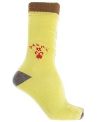 Marni - Wool Flower Logo Mid-Calf Socks - Lyst
