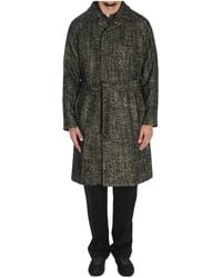 Tagliatore - Salomon Diagonal-Pattern Midi Coat - Lyst