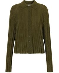 KHAITE - Meadow Ribbed Knit Cardigan - Lyst
