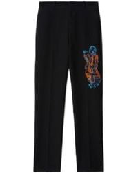 Off-White c/o Virgil Abloh - Logo Embroidered Straight Leg Trousers - Lyst