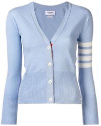 Thom Browne - 4-Bar V-Neck Cardigan - Lyst
