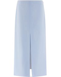 Ferragamo - Freshly Cut Wool Layered Skirt - Lyst