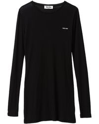 Miu Miu - Cotton Logo Mini Dress - Lyst