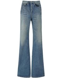 Saint Laurent - Logo Patch Straight Leg Jeans - Lyst