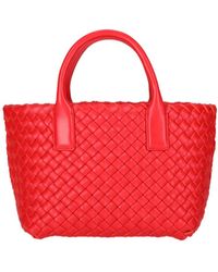 Bottega Veneta - Mini Cabat Logo Knitted Shoulder Bag - Lyst