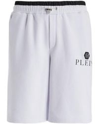 Philipp Plein - Logo-Plaque Drawstring Track Shorts - Lyst