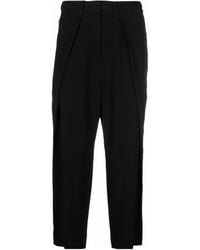 Balmain - Side Folded Crepe Cropped Trousers - Lyst