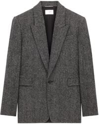 Saint Laurent - Single-Breasted Long-Sleeved Jacket - Lyst