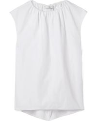 Tibi - Gathered Poplin Top - Lyst
