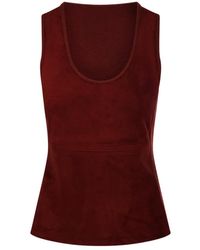 Max Mara - Suede-Panelled Scoop-Neck Tank Top - Lyst