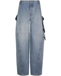 Alaïa - Faded-Effect Denim Cargo Pants - Lyst