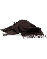 Max Mara - Logo Embroidered Fringed Scarf - Lyst