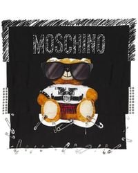 Moschino - Teddy Bear Printed Silk Scarf - Lyst