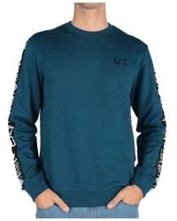 Emporio Armani - Round-Neck Cotton Long-Sleeved Sweater - Lyst