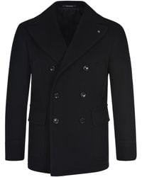 Tagliatore - Double Breasted Long Sleeved Coat - Lyst