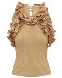 Zimmermann - Luna Metallic Ruffle Tank - Lyst