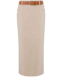 Moschino - Belted Buckle Detailed Midi Skirt - Lyst