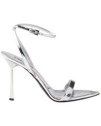 Prada - Triangle-Logo High-Heeled Sandals - Lyst