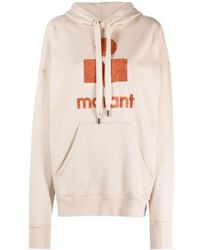 Isabel Marant - Isabel Marant Étoile Mansel Logo Printed Drawstring Hoodie - Lyst