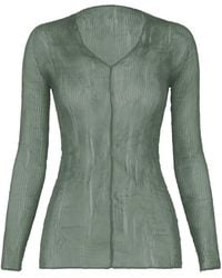 Issey Miyake - V-Neck Top - Lyst