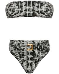 Balmain - Logo Monogram Two Piece Swimsuit - Lyst