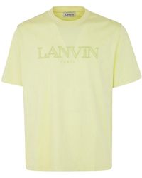 Lanvin - Logo-Embroidered Cotton T-Shirt - Lyst