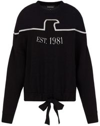 Emporio Armani - Embroidered-Logo Cotton Jumper - Lyst
