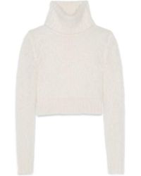 Saint Laurent - Turtleneck Long-Sleeved Cropped Jumper - Lyst