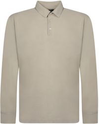 Zanone - Crepe Long Sleeve Polo Shirt - Lyst