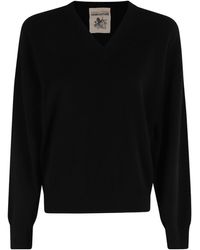 Semicouture - V-Neck Long-Sleeved Sweater - Lyst