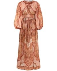 Zimmermann - Wanderlust Long Sleeve Midi Dress - Lyst