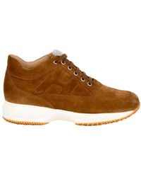 Hogan - Logo Stitched Lace-Up Sneakers - Lyst