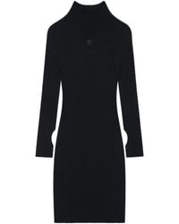 Courreges - Courrèges Engineered Light Rib Mockneck Mini Dress - Lyst
